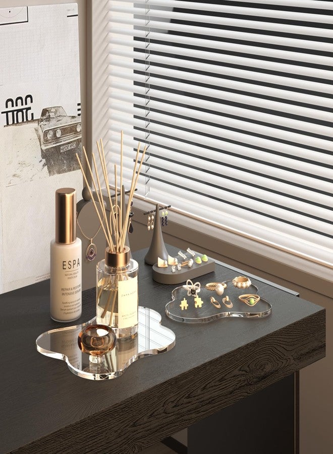 PITBVO 2 PCS Acrylic Coasters, Aesthetic Drink Coaster for Coffee Table, Clear Heat-Resistant Decorative Plates for Home Office Desk, Scratch-Proof Cup Protector for Kitchen Bar (Irregular Cloud Shaped 2Pcs) - Image 3